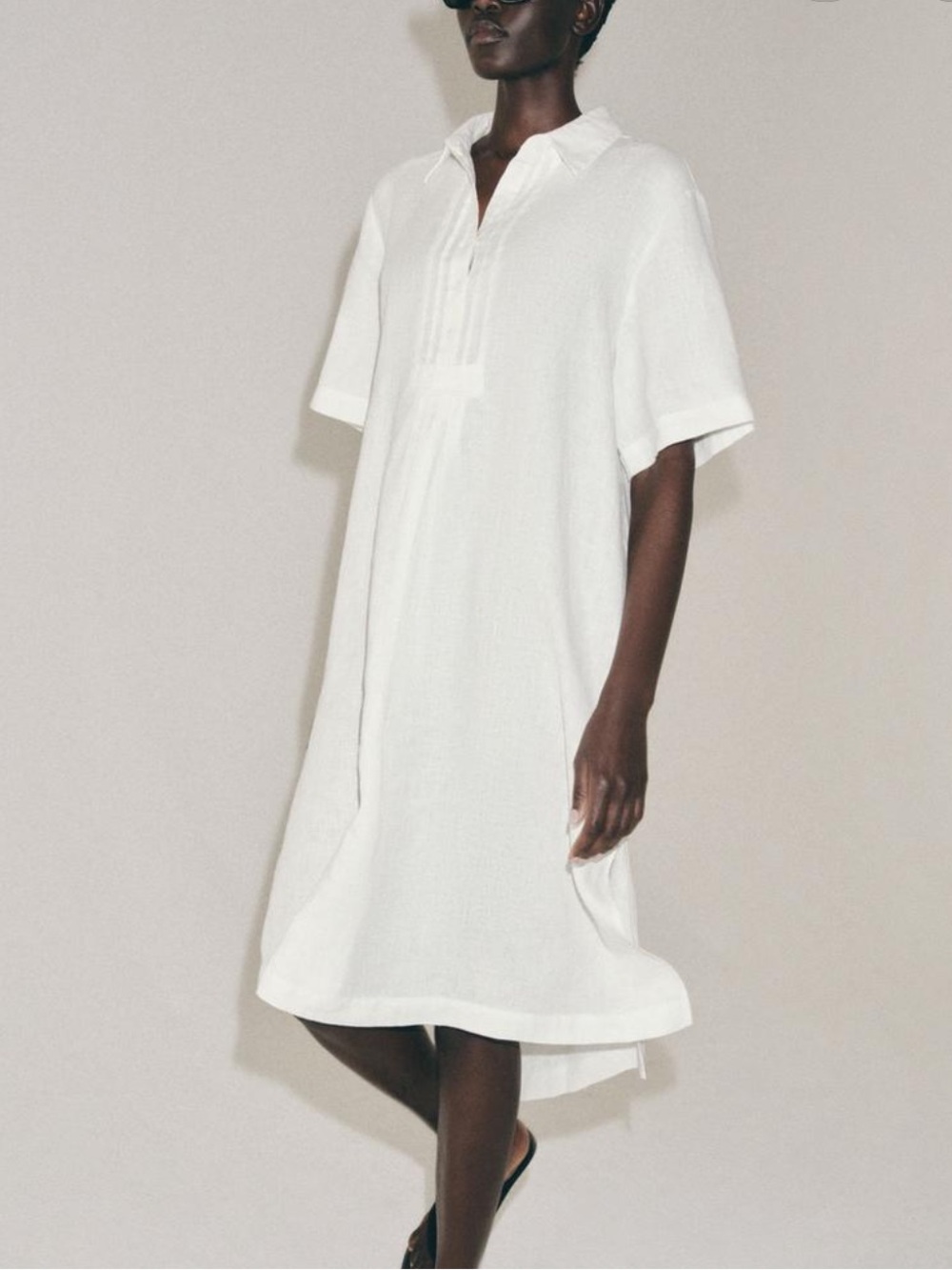 Zara White Midi Shirt Dress